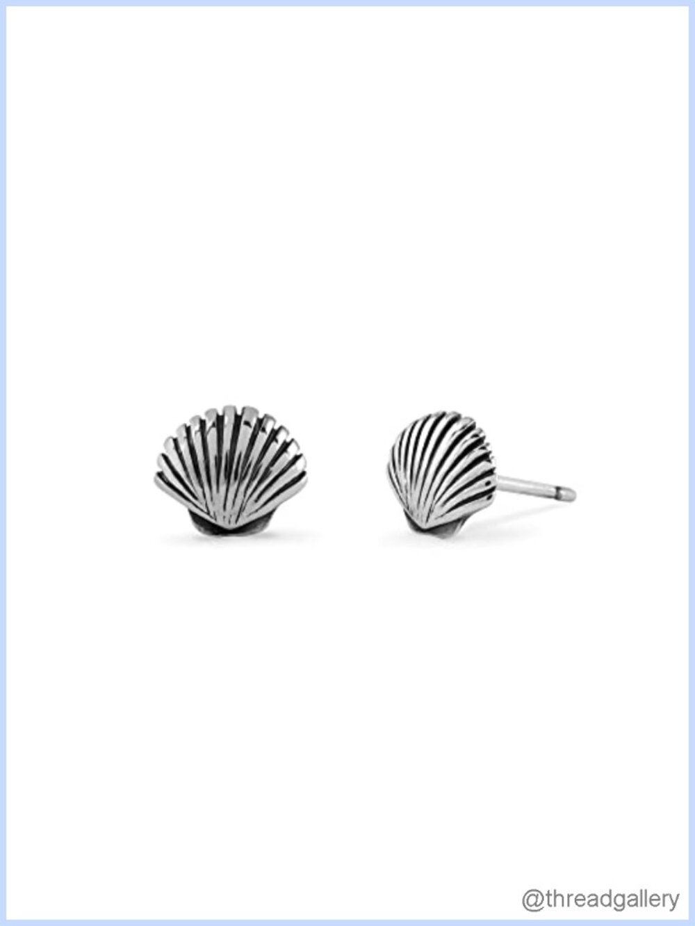 Sterling Silver Clam Seashell Stud Earrings Hypoallergenic Lever Back